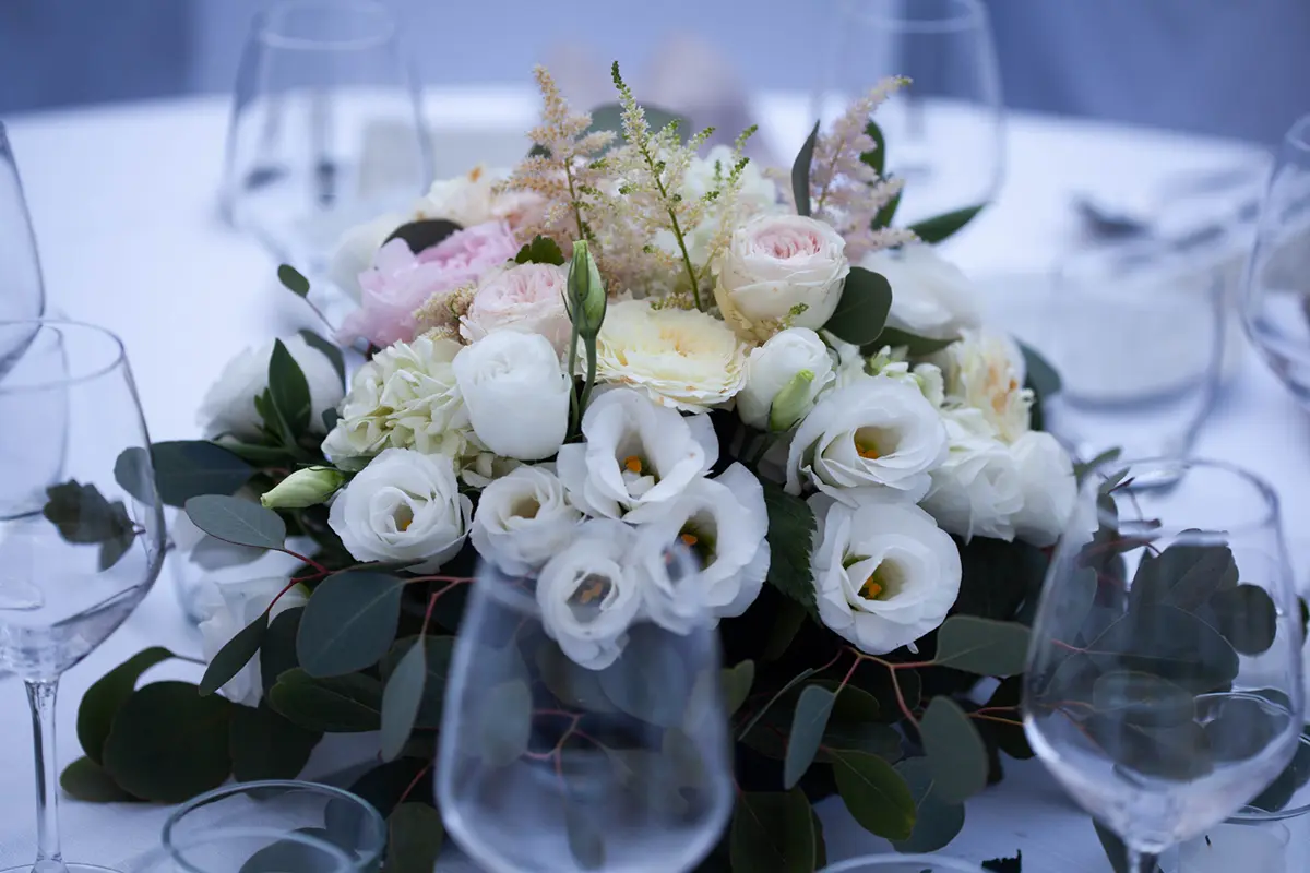Allestimento floreale per matrimonio del pacchetto Un’avventura di Blin Eventi